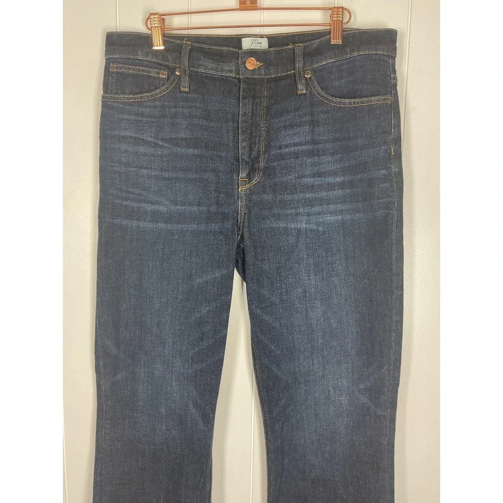 J.Crew Women's Billie Deni Boot Crop Dark Wash Jeans Size 31 Tall‎